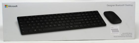 A boxed as new Microsoft Designer Wireless Bluetooth Desktop Keyboard & Mouse Set in Black (MPN: