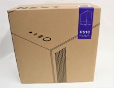 A boxed as new NZXT H510 Compact Mid-Tower Case in Matte Black/Black (P/N: CA-H510B-B1) (Box