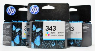 Twenty boxed as new HP 343 Tri-Colour Inkjet Print Cartridges (Boxes sealed, some damage to