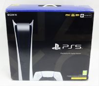 A boxed as new Sony PlayStation 5 Digital Edition Console (EU8 CFI-101B 01Y 220-240V) (Box sealed,