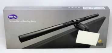 A boxed as new BenQ ScreenBar e-Reading Lamp Monitor Light in Black (Model: AR17 P/N: 9H.W42QD.
