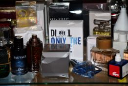 A large quantity of as new and part used fragrances to include Dior Sauvage, Versace pour femme