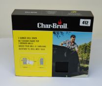 Four boxed as new Char-Broil 2 burner grill covers.