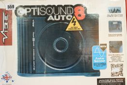 Two as new Vibe Audio Optisound Auto 8 amplified underseat bass enclosure (some damage to box).