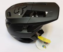 A boxed as new Fox Dropframe Pro MTB mountain bike helmet (small).