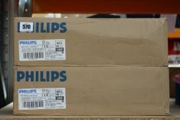 Fifty boxed as new Philips Master PL-L 36w fluorescent four pin bulbs.