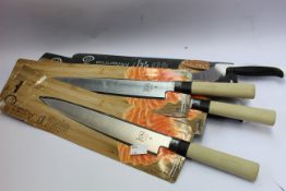 A quantity of as new Mercer Culinary knives to include three 240mm Sashimi knives, three 9