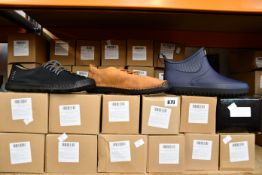 A large quantity of footwear to include men's Keenpace casual shoes and Wanone wellington ankle
