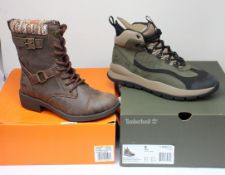 A pair of women's as new Rocket Dog Thunder Galaxy boots (UK 6) and a pair of Timberland Boroughs