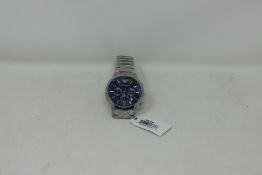 A men's as new Emporio Armani AR2448 stainless steel blue dial chronograph watch (No box).