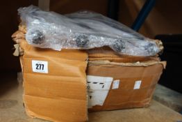 Eight boxed as new Arsuk cast iron welly boots shoe racks.