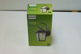 Six boxed as new Philips buzzard outdoor wall light in black.