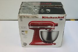 An as new KitchenAid 3.3L mini stand mixer in red (some damage to box).