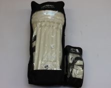 Five as new Newbery items to include; Quantum batting gloves, Quantum leg guard, two Newbery bat