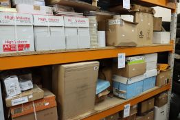 A large quantity of miscellaneous stationery and related items to include A4 paper, ring binders,