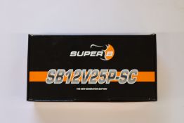 A boxed as new Super B Andrena 12V25Ah lithium battery.