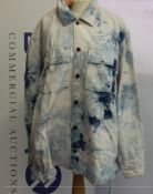 An as new Off-White Arrow oversized denim shirt Extreme Bleach (M).