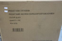 A boxed Xavi plastic and mesh chair in black (CH0793BKBK).