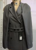 An as new Rokh Pour Femme Pret a Porter removable sleeves blazer in grey (Size 38 - RRP £805).