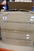 Two boxed as new 6 Quart digital massage stone heaters.