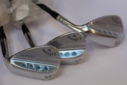 Three as new Callaway Jaws MD5 wedge golf clubs (All right-handed).