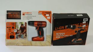 Four Stanley FatMax AntiVibe Brick Hammers (1-54-022), a Black + Decker Project Pak (Drill/Driver