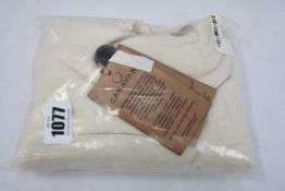 An as new Caravana Kaanche Natural and Net Sustain tasseled cotton-gauze hooded cape in natural (One