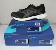 Three pairs of as new Asics Gel-Exalt 5 trainers (UK 9).