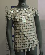 An as new Pacco Rabanne sequinned chainmail top (FR 36 - RRP £399).