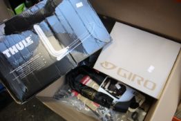 A bundle of as new Bicycle accessories to include; a Giro Syntax helmet (Size medium), a Hiplok Gold