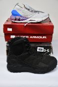 A pair of as new Under Armour Valsetz RTS 1.5 4E walking boots (UK 8) and women's Hovr Phantom 2 (UK
