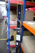 A pair of as new Faction Aston martin skis (without boot straps).