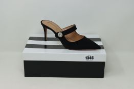 A pair of as new Aquazzura Astor Mule 75 in black (EU 38.5).