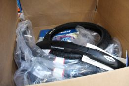 Three sets of ETC MTB Mudguards in black, a Polisport bicycle windscreen, a Polisport Colorado 26