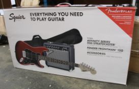 A boxed as new Squier Affinity Series Strat Pack (Affinity Series HSS Stratocaster, Fender