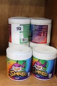 Ten tubs of AK-47 Labs Shred pineapple fat burner (250g).