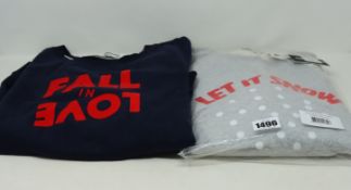 Five assorted as new French Disorder sweatshirts (S, 2 x M, L, XL - RRP £70 each).