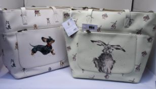 Four as new Wrendale Designs by Hannah Dale Everyday bags; Hare Brained, Flight of the Bumblebee,