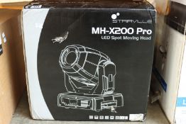 An as new Stairville MH-X200 Pro LED spot moving head (some slight damage to box).