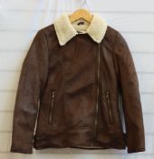 An as new Individual leather look Aviator jacket (Size 8 - RRP £139).