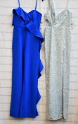 An as new Aiden Mattox crepe flounce jumpsuit (Size 6) and an as new Aiden Mattox one shoulder