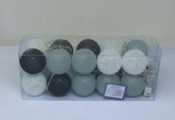 A large quantity of cotton ball LED string lights in various colours (approximately 100 items).