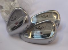 Three as new Callaway Mack Daddy CB wedges (2x 52 and 1x 60).