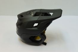 A boxed as new Fox Dropframe Pro MTB mountain bike helmet (large).