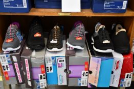 Six pairs of assorted as new Skechers footwear.