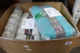Eighteen packs of five as new Scheepjes Colour Crafter yarns in grey, green and blue.