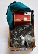 As new Vans clothing and accessories; a pair of Doheny sneakers (UK 9), Realm backpack, Oval teen
