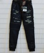 A pair of as new Philipp Plein Slim Shady chill fit joggers with denim (Size 30 - RRP £167).