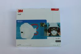 Twelve boxes of ten as new 3M Aura 9332+ FFP3 valved respirators.
