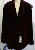 An as new Ede & Ravenscroft Est. 1689 Bloomsbury burgundy velvet blazer (Size 46 - RRP £795).